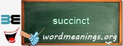 WordMeaning blackboard for succinct